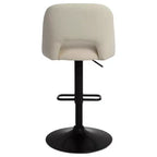 Set di 2 Sgabelli da Bar Girevoli Regolabili, Sgabelli da Bancone Imbottiti con Schienale e Base Nera, Altezza 61-81 cm - Panipeachy