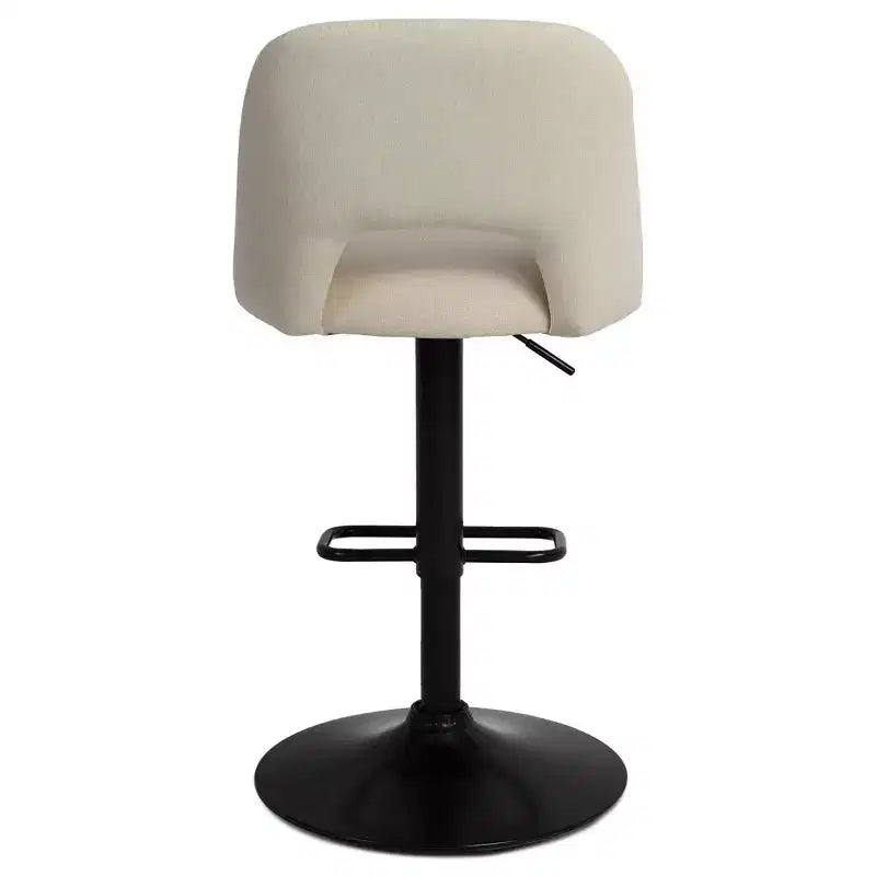 Set di 2 Sgabelli da Bar Girevoli Regolabili, Sgabelli da Bancone Imbottiti con Schienale e Base Nera, Altezza 61-81 cm - Panipeachy