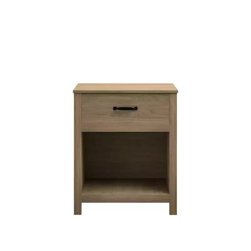 Comodino Minimalista con Cassetto e Ripiano Aperto, Tavolino da Notte Moderno per Camera da Letto o Soggiorno-Panipeachy