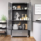 Armadietto contenitore UltraHD Seville Classics con cassetto inferiore, 91,4 cm L x 45,7 cm P x 182,9 cm H