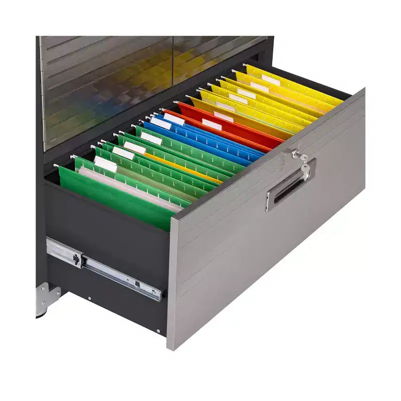 Armadietto contenitore UltraHD Seville Classics con cassetto inferiore, 91,4 cm L x 45,7 cm P x 182,9 cm H