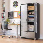 Armadietto contenitore UltraHD Seville Classics con cassetto inferiore, 91,4 cm L x 45,7 cm P x 182,9 cm H