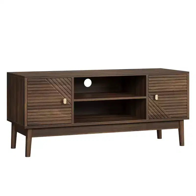 Mobile porta TV moderno di metà secolo da 43 pollici per TV da 32-45 pollici, console multimediale con vani portaoggetti, centro di intrattenimento per soggiorno o camera da letto-Panipeachy
