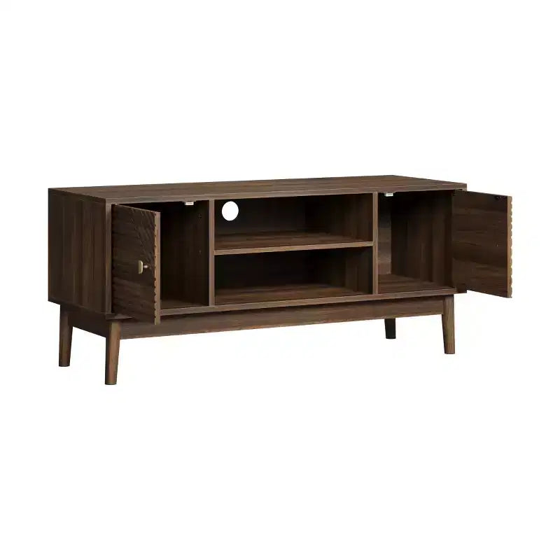 Mobile porta TV moderno di metà secolo da 43 pollici per TV da 32-45 pollici, console multimediale con vani portaoggetti, centro di intrattenimento per soggiorno o camera da letto-Panipeachy