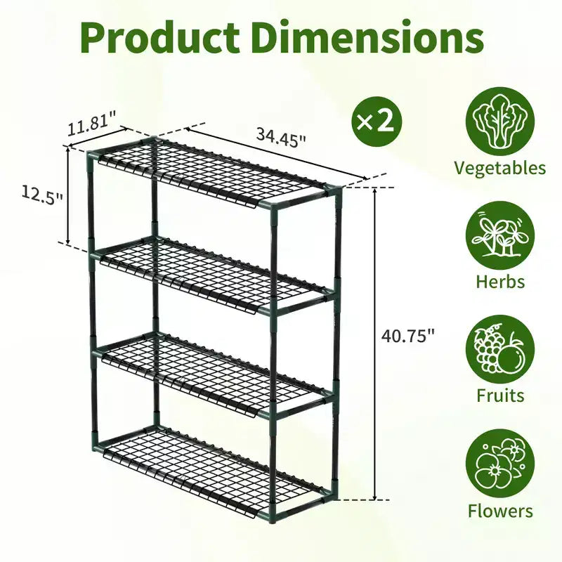 UPTIOT Scaffale da esterno a 3 ripiani per serra, resistente | Capacità 15,8 kg/ripiano (30 P x 87,6 L x 103,6 H cm)