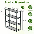 UPTIOT Scaffale da esterno a 3 ripiani per serra, resistente | Capacità 15,8 kg/ripiano (30 P x 87,6 L x 103,6 H cm)
