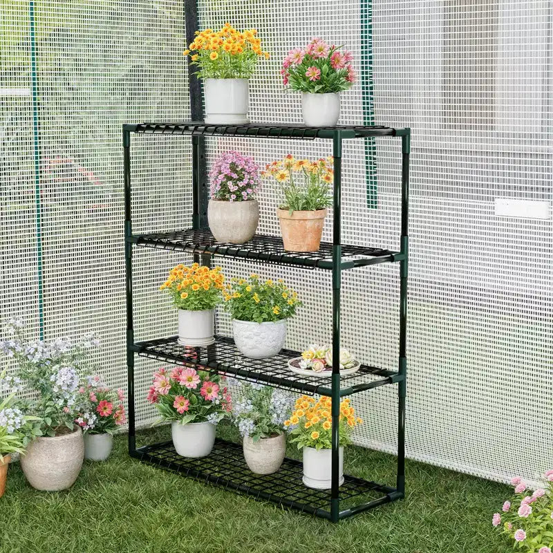 UPTIOT Scaffale da esterno a 3 ripiani per serra, resistente | Capacità 15,8 kg/ripiano (30 P x 87,6 L x 103,6 H cm)