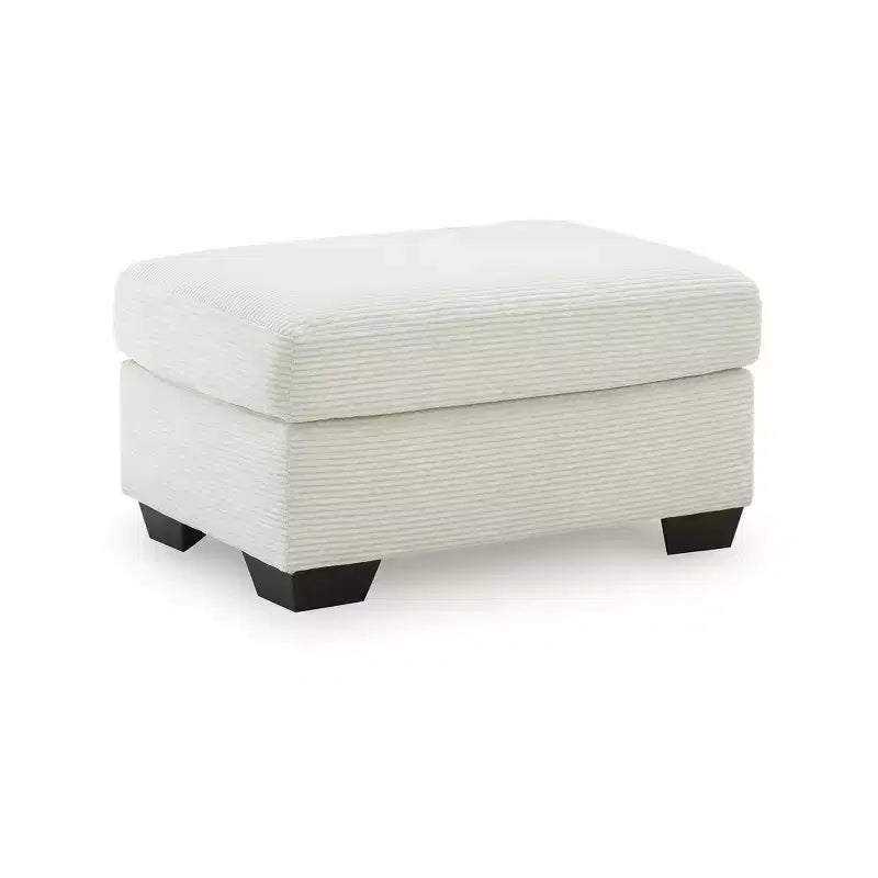 Signature Design by Ashley Ammon Ottoman, Corded Polyester Upholstery, Ivory
