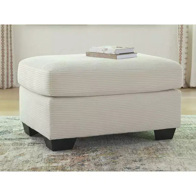 Signature Design by Ashley Ammon Pouf, Rivestimento in poliestere cordato, Avorio