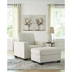 Signature Design by Ashley Ammon Pouf, Rivestimento in poliestere cordato, Avorio