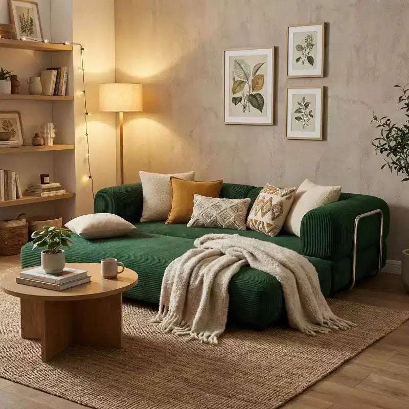 Divano Letto Moderno Convertibile FurnitureR con Materasso Estraibile, Divano Imbottito con Seduta Profonda per Soggiorno, Camera degli Ospiti o Appartamento