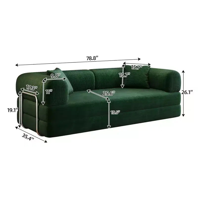 Divano Letto Moderno Convertibile FurnitureR con Materasso Estraibile, Divano Imbottito con Seduta Profonda per Soggiorno, Camera degli Ospiti o Appartamento