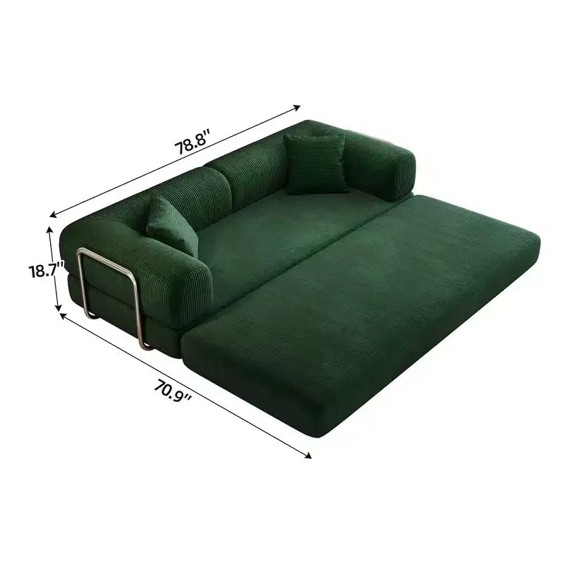 Divano Letto Moderno Convertibile FurnitureR con Materasso Estraibile, Divano Imbottito con Seduta Profonda per Soggiorno, Camera degli Ospiti o Appartamento