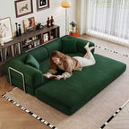 Divano Letto Moderno Convertibile FurnitureR con Materasso Estraibile, Divano Imbottito con Seduta Profonda per Soggiorno, Camera degli Ospiti o Appartamento