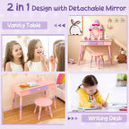 BALHAM TRADE-Set da toeletta per bambine rosa, Castello finzione Gioca a Set da toeletta con sedia e specchio