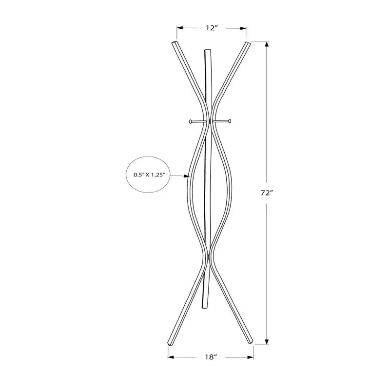 Clihome 72 Appendiabiti da terra in metallo 3 ganci Design a onda Ingresso Appendiabiti