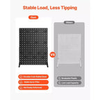 Espositore per Pannello Forato, Espositore da Tavolo per Pannello Forato da 17 x 13 Pollici con 15 Ganci, Pannello Forato in Acciaio Laminato a Freddo Ispessito, Nero