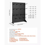 Espositore per Pannello Forato, Espositore da Tavolo per Pannello Forato da 17 x 13 Pollici con 15 Ganci, Pannello Forato in Acciaio Laminato a Freddo Ispessito, Nero