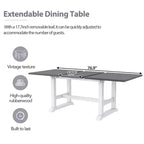 Set da pranzo rustico da 6 pezzi con tavolo allungabile, tavolo da pranzo con cavalletto da 195,3 cm e 4 sedie da pranzo imbottite, 1 panca