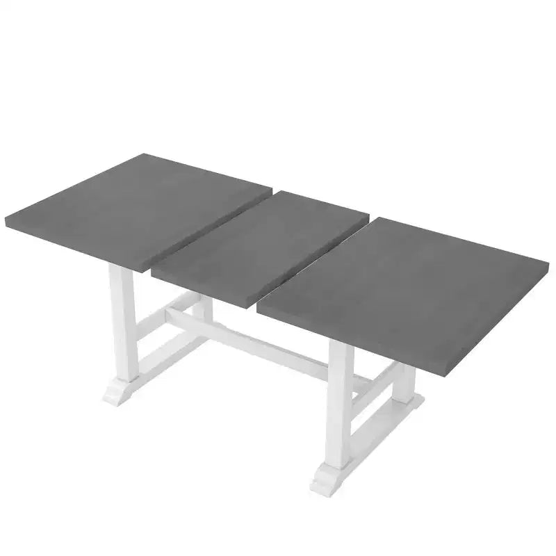 Set da pranzo rustico da 6 pezzi con tavolo allungabile, tavolo da pranzo con cavalletto da 195,3 cm e 4 sedie da pranzo imbottite, 1 panca
