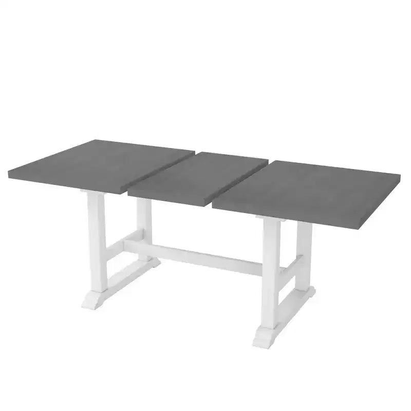 Set da pranzo rustico da 6 pezzi con tavolo allungabile, tavolo da pranzo con cavalletto da 195,3 cm e 4 sedie da pranzo imbottite, 1 panca