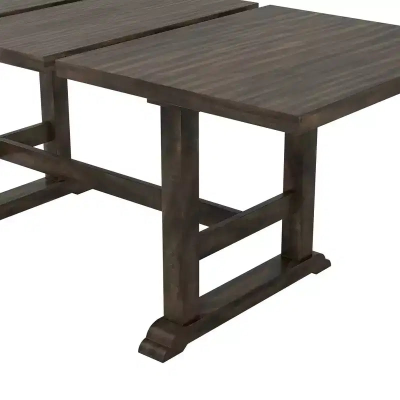 Set da pranzo rustico da 6 pezzi con tavolo allungabile, tavolo da pranzo con cavalletto da 195,3 cm e 4 sedie da pranzo imbottite, 1 panca