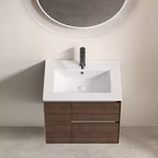 JVNOXK 24 Inch Bathroom Vanity Sink, Ceramic Bathroom Sink with Overflow Hole, No Drain, Convenient for Storing Personal Items, Bright White