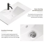 Lavabo da bagno da 60 cm, lavabo da bagno in ceramica con foro troppopieno, senza scarico, bianco lucido