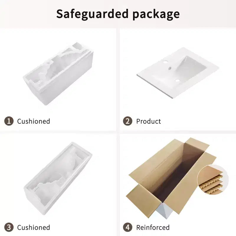 Lavabo da bagno da 60 cm, lavabo da bagno in ceramica con foro troppopieno, senza scarico, bianco lucido