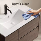 Lavabo da bagno da 60 cm, lavabo da bagno in ceramica con foro troppopieno, senza scarico, bianco lucido