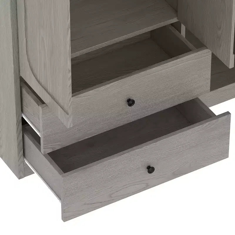 Armadio multifunzione in legno Phyllis con scrivania convertibile