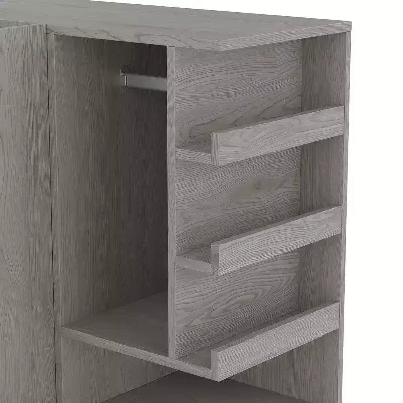 Armadio multifunzione in legno Phyllis con scrivania convertibile
