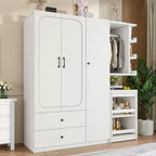 Armadio multifunzione in legno Phyllis con scrivania convertibile