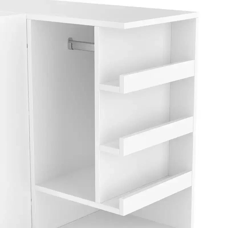 Armadio multifunzione in legno Phyllis con scrivania convertibile