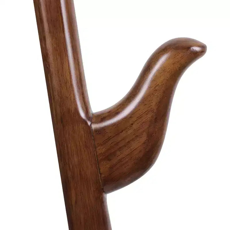 Appendiabiti creativo a forma di S, autoportante, in legno massello, con 6 ganci e base rotonda robusta