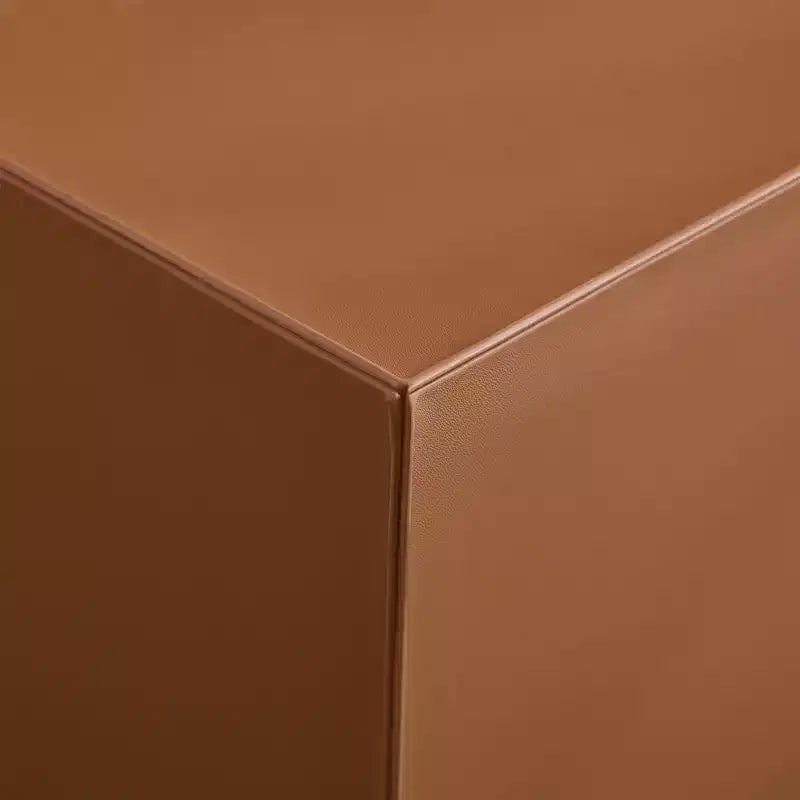 Tavolino rettangolare moderno in pelle e legno "Saddle"