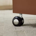 Tavolino rettangolare moderno in pelle e legno "Saddle"