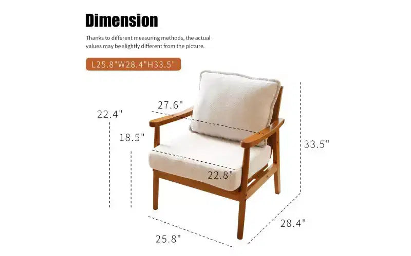 Poltrona di design moderno con struttura in legno massello e cuscino in tessuto felpato, seduta versatile per soggiorno, camera da letto