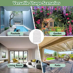 Paravento per esterni ad arco in metallo 72H x 47W Pannelli di recinzione autoportanti in bianco/marrone per giardino, patio, terrazza, cortile