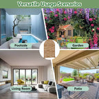 Paravento per esterni ad arco in metallo 72H x 47W Pannelli di recinzione autoportanti in bianco/marrone per giardino, patio, terrazza, cortile