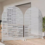 Paravento per esterni ad arco in metallo 72H x 47W Pannelli di recinzione autoportanti in bianco/marrone per giardino, patio, terrazza, cortile