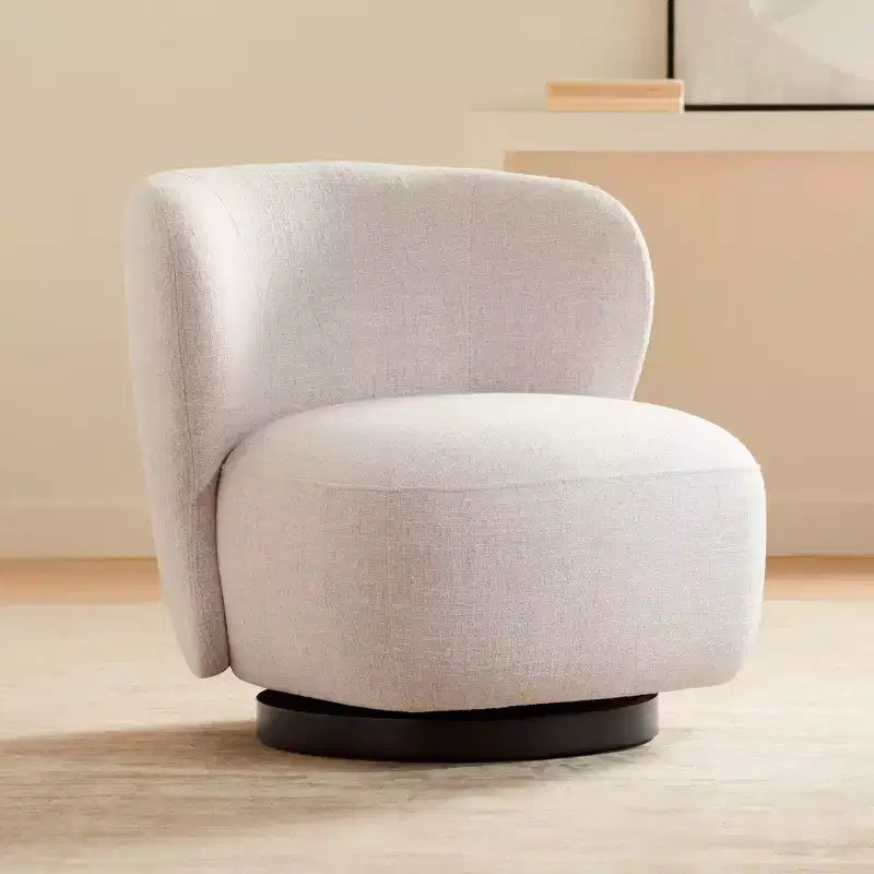 Poltrona girevole occasionale Pomona Off-White 30 Wide Wheat