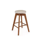 Nathan James Set of 2 Amalia Swivel Counter Height Barstool Beige/Medium Brown