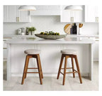 Sgabelli da bar girevoli altezza bancone beige/marrone medio (set da 2)