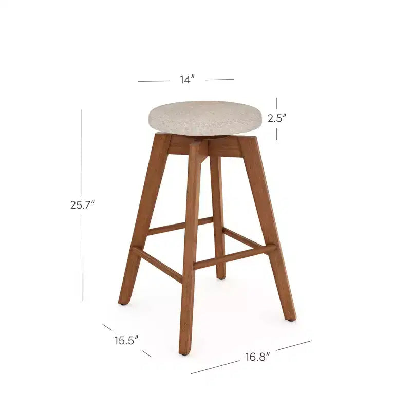Sgabelli da bar girevoli altezza bancone beige/marrone medio (set da 2)