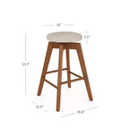 Sgabelli da bar girevoli altezza bancone beige/marrone medio (set da 2)