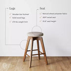Sgabelli da bar girevoli altezza bancone beige/marrone medio (set da 2)