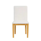 Sedie da pranzo moderne imbottite color crema (set da 2): tessuto in poliestere, telaio in compensato, pulire a chiazze