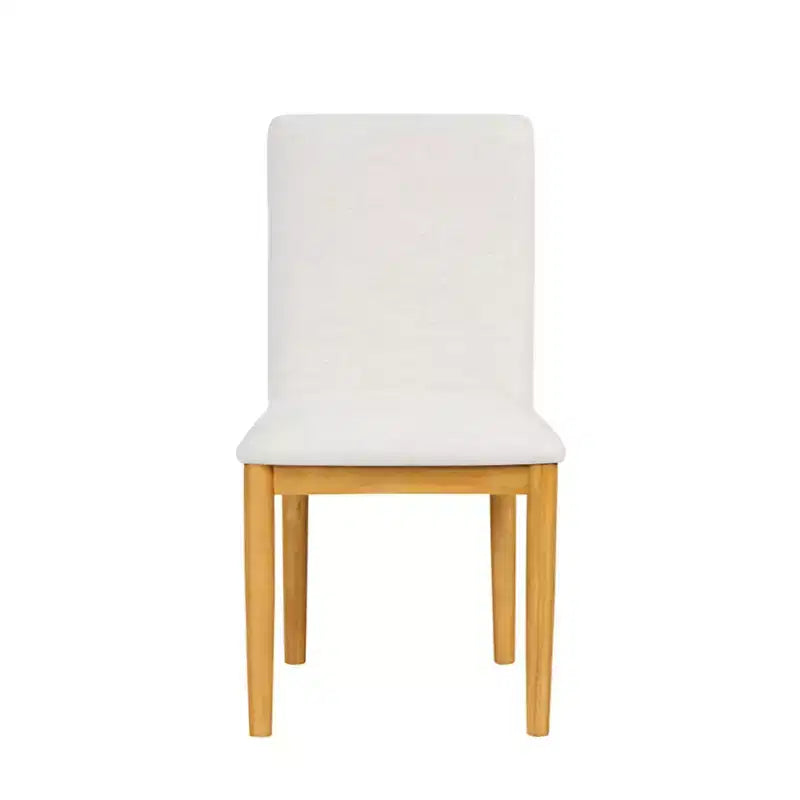 Sedie da pranzo moderne imbottite color crema (set da 2): tessuto in poliestere, telaio in compensato, pulire a chiazze