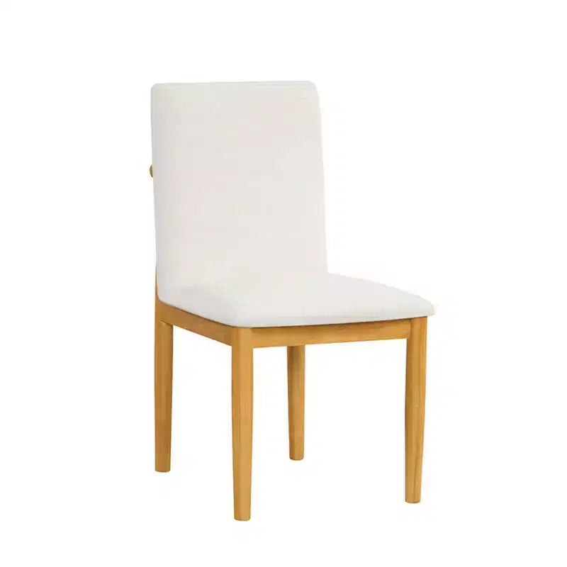 Sedie da pranzo moderne imbottite color crema (set da 2): tessuto in poliestere, telaio in compensato, pulire a chiazze